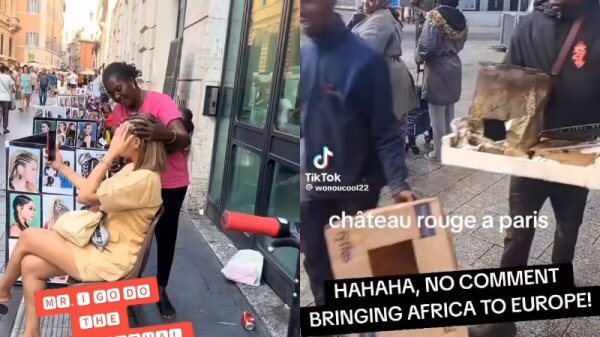 Paris street braiding khebab